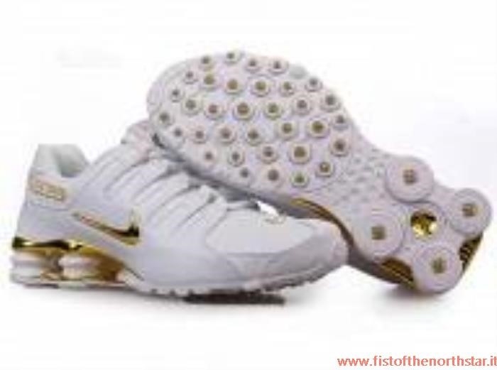 Nike Shox Bianche E Oro